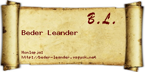 Beder Leander névjegykártya